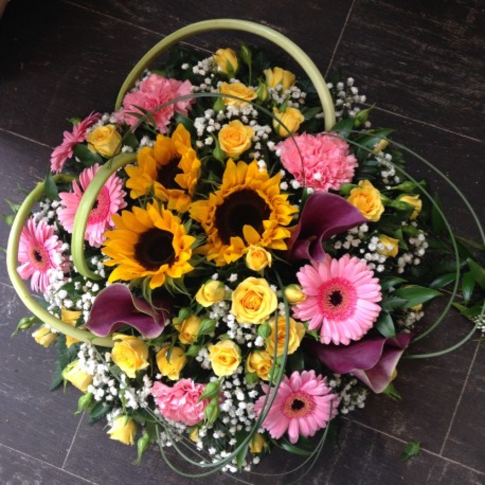 Sunflower & Calla Posy Pad